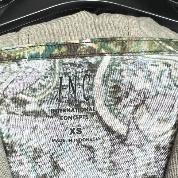 International Concepts Hooded Shirt Mens size X-Small Green Snake Print NWT - Picture 9 of 11